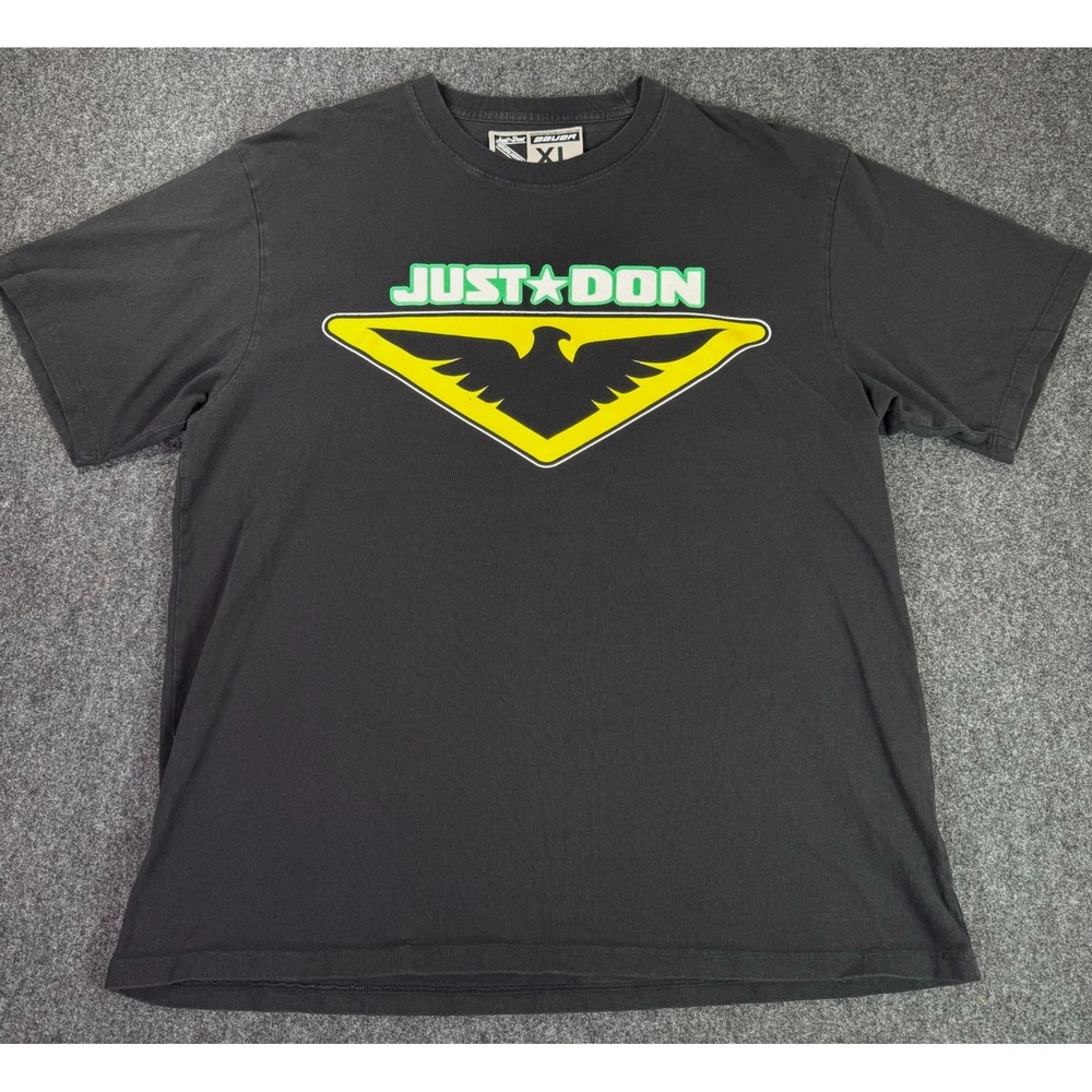 Just Don x Bauer Hockey Men's Graphic Print T-Shirt Size XL Black #27 Captain